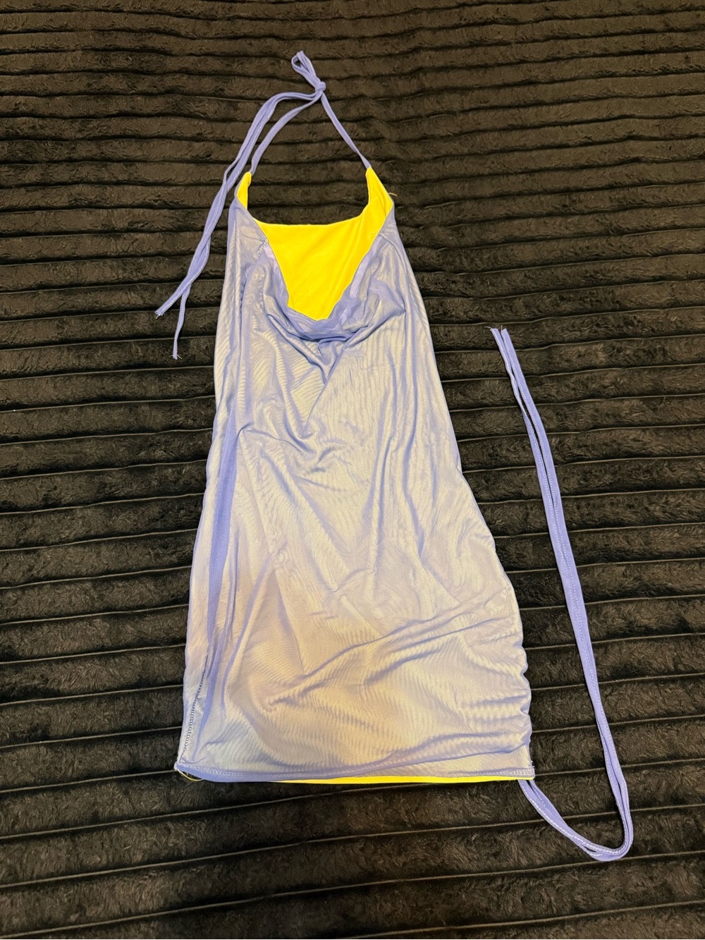 Lilac Halter Ruched Side Mini Dress - Picture 2 of 2